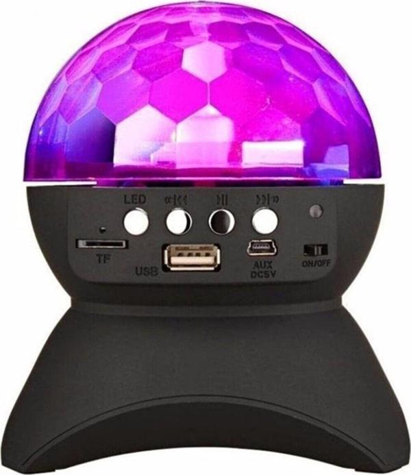 Lisa Butik Dönen Işıklı Disko Topu Mp3 Usb Çalar Speaker Bluetooth Hoparlör L-740 - Image 1