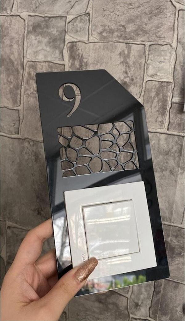 Yönline 10 Adet Parlak Daire Kapı Numarası Zil Priz Çerçevesi - Image 1