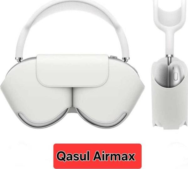 Qasul Air-Max Kablosuz Kulak Üstü Bluetooth Kulaklık Gümüş Çantalı Model - Image 1