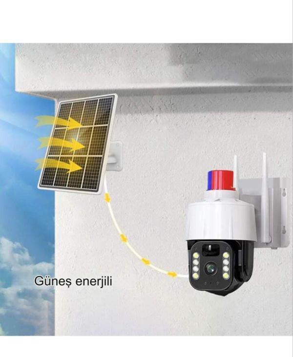 Qasul Sim Kartlı 4G Ptz 360 Hareketli Alarımlı Solar Güneş Enerjili 1080P Güvenlik Kamerası - Image 1