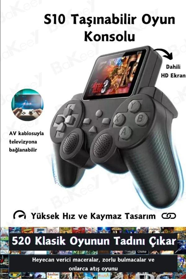 Qasul Taşınabilir El Konsolu Retro Oyun Makinesi 2.4 İnç Ekrana Sahip 520 Oyunlu Televizyona Bağlanabilir - Image 1