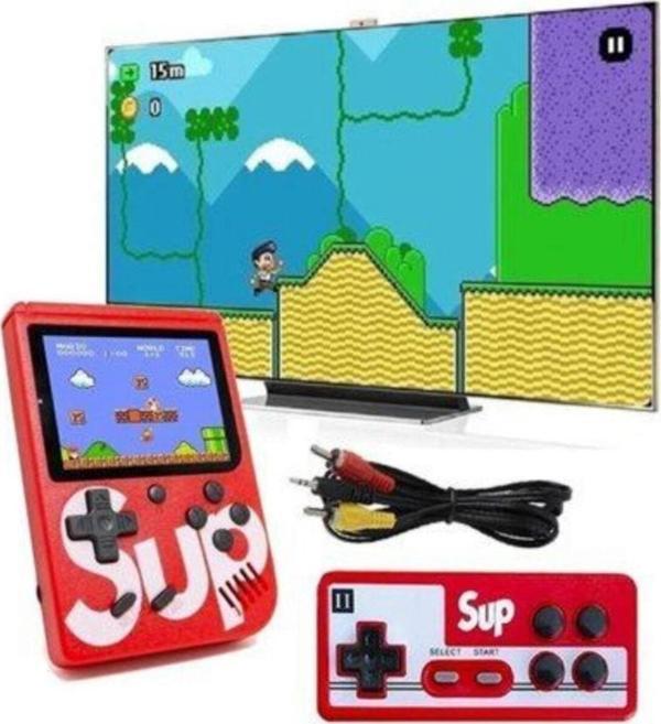 Sup Kırmızı Çift Kol 400 Nostalji Oyunlu Mini Atari - Image 1
