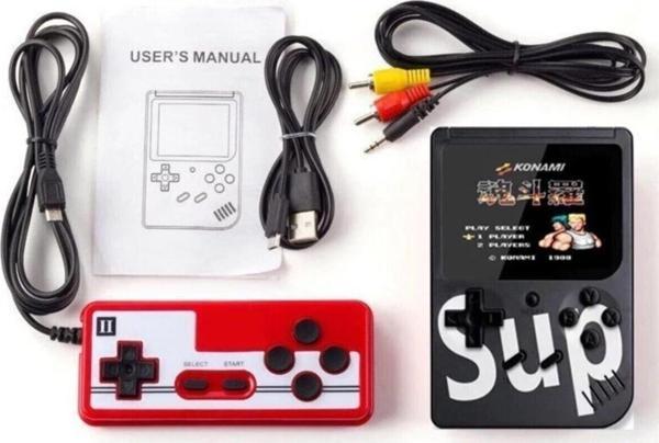 Sup Oyun Konsolu 2 Oyunculu 3" 400 Oyunlu Mini Atari Siyah 3 Metre Tv Bağlantı Kablosu - Image 1