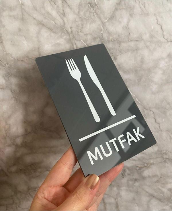 Yönline Basic Antrasit Seri Mutfak Uyarı Levhası - Image 1