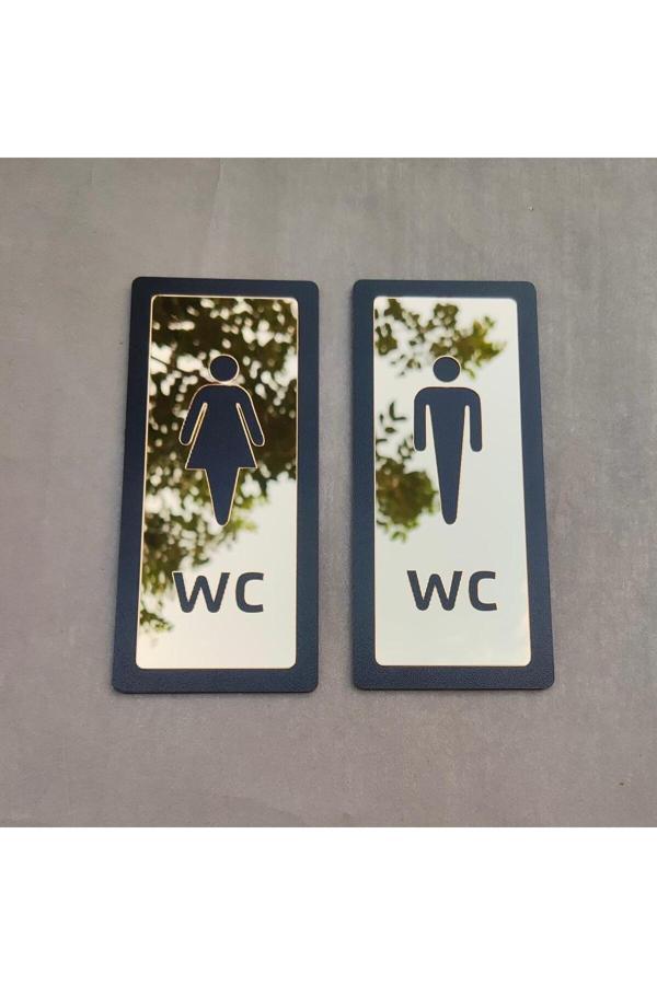 Yönline Lux Gold Aynalı Mdf Serisi Wc Set Yönlendirme Levhası - Image 1