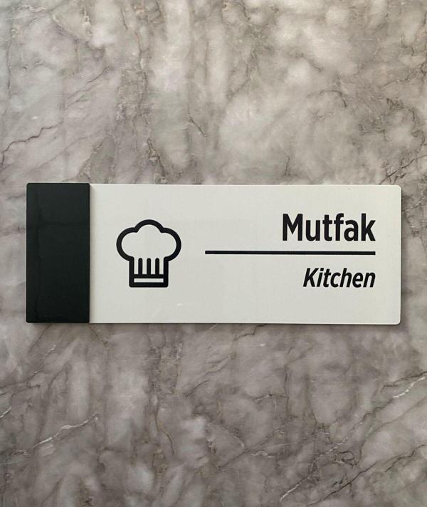 Yönline Pearl Black Serisi Mutfak Kapı İsimliği - Image 1