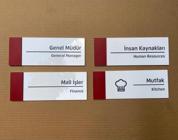 Yönline 4 Adet Pearl Red Serisi Kapı İsimlikleri - Image 1