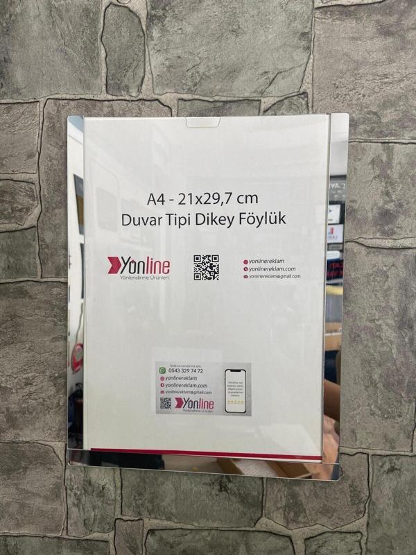 Yönline A4 Kolay Değiştirilebilir Duvar Ve Kapı Tipi Pleksi Föylük - Image 1