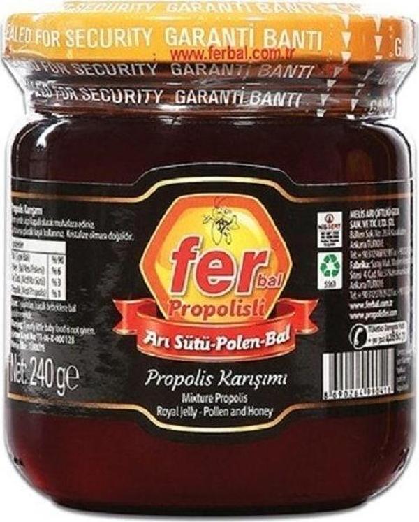 Ferbal Arı Sütü Bal Polen Propolisli Karışımı 240 Gr - Image 1