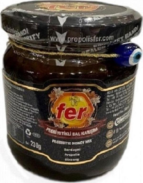 Ferbal Fer Probiyotikli Bal Karışım 230Gr (Zerdeçal-Propolis-Ginseng) - Image 1