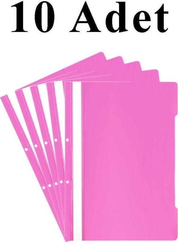 10 Adet A4 Pembe Telli Dosya 1 Paket Ekonomik Kaliteli Telli Dosya Ofis Büro Okul - Image 1