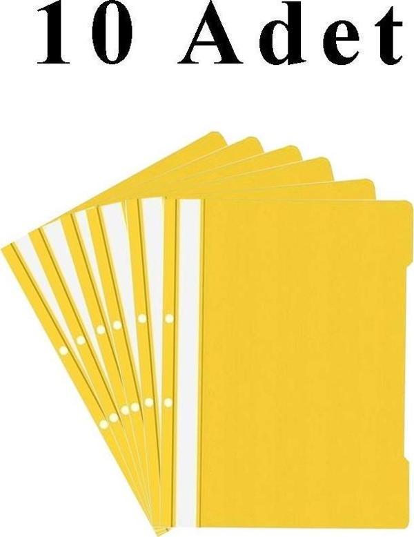 10 Adet A4 Sarı Telli Dosya 1 Paket Ekonomik Kaliteli Telli Dosya Ofis Büro Okul - Image 1