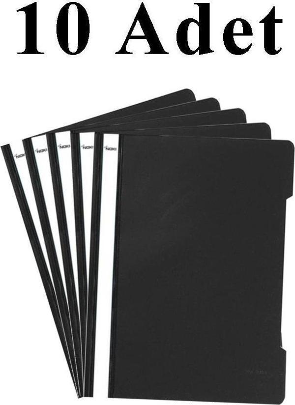 10 Adet A4 Siyah Telli Dosya 1 Paket Ekonomik Kaliteli Telli Dosya Ofis Büro Okul - Image 1