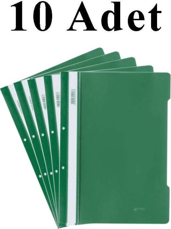 10 Adet A4 Yeşil Telli Dosya 1 Paket Ekonomik Kaliteli Telli Dosya Ofis Büro Okul - Image 1