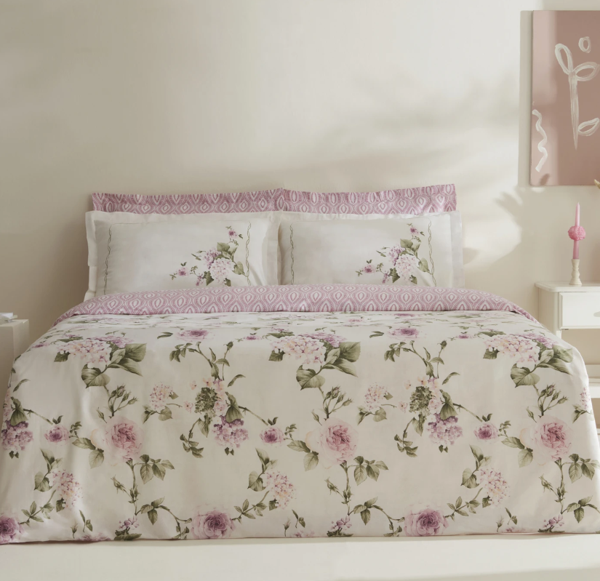 Karaca Home Rosales %100 Pamuk 120 Tel Çift Kişilik Saten Nevresim Takımı  - Image 1