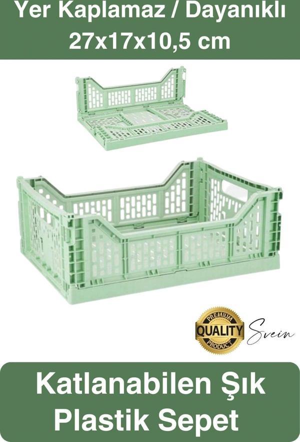 Çok Amaçlı Yer Kaplamayan Katlanabilir Renkli Kasa Sepet Sebze Meyve Eşya Saklama Organizer Kutu - Image 1