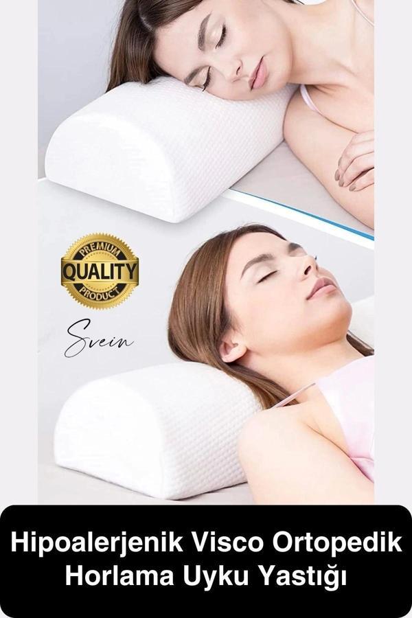 Konforlu Ergonomik Nefes Alabilen Hipoalerjenik Visco Ortopedik Horlama Uyku Yastığı Boyun - Image 1