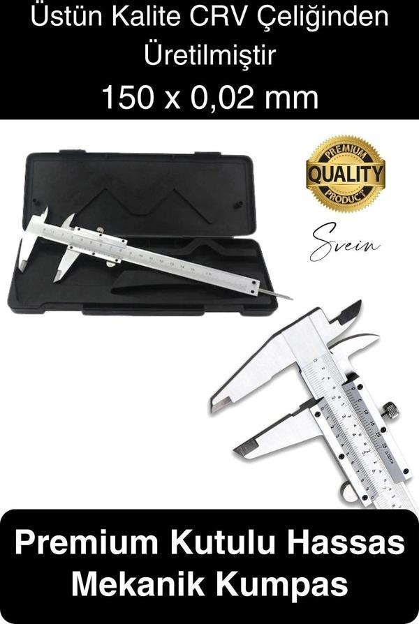 Premium Endüstriyel Hassas Ölçüm Mekanik Kumpas Analog Mikrometre Derinlik Genişlik 150 x 0.02 mm - Image 1