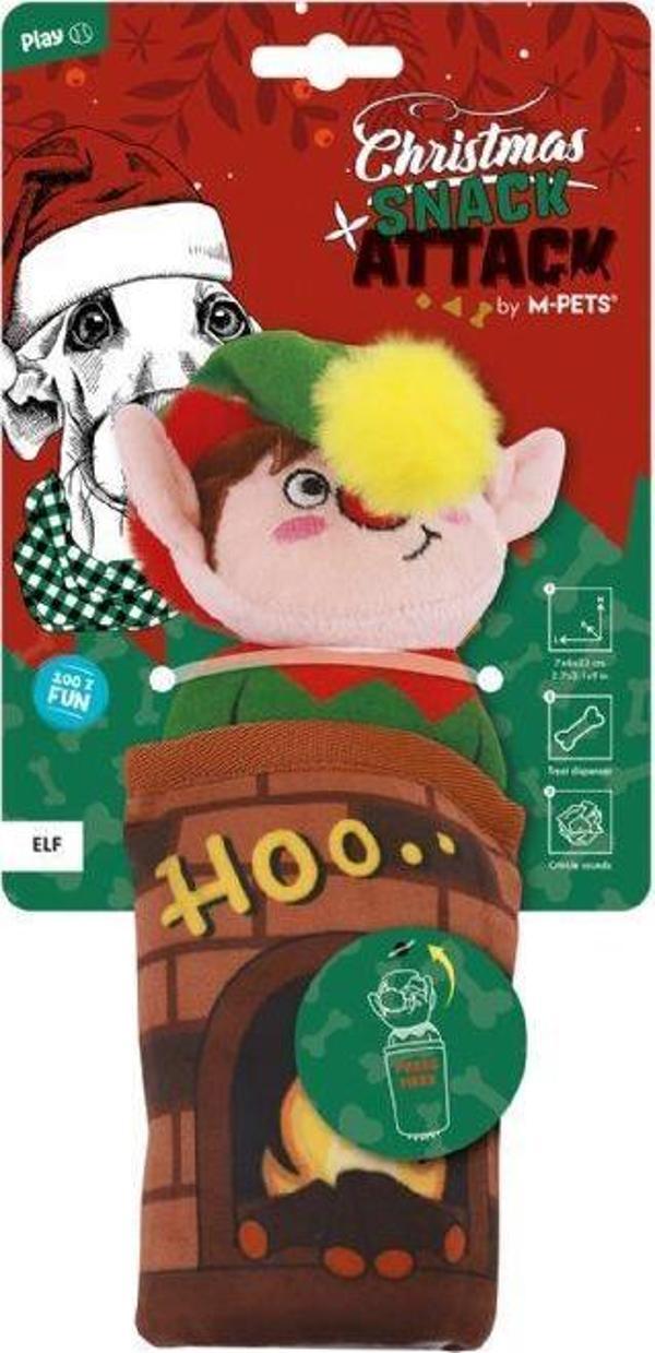 M-PETS CHRISTMAS ELF SNACK ATTACK KÖPEK OYUNCAĞI - Image 1