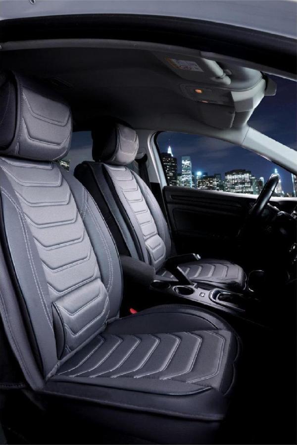 Ford Kuga 2+1 Parçalı Lüx Deri Oto Koltuk Kılıfı Ön Arka Takım Eagle FÜME - Image 1