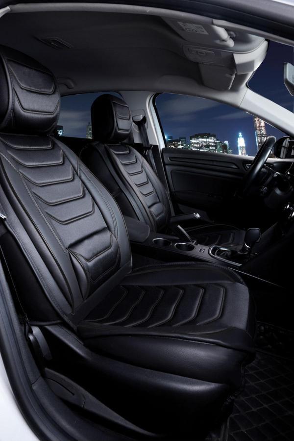 Ford C-Max 2+1 Parçalı Lüx Deri Oto Koltuk Kılıfı Ön Arka Takım Eagle TAM SİYAH - Image 1