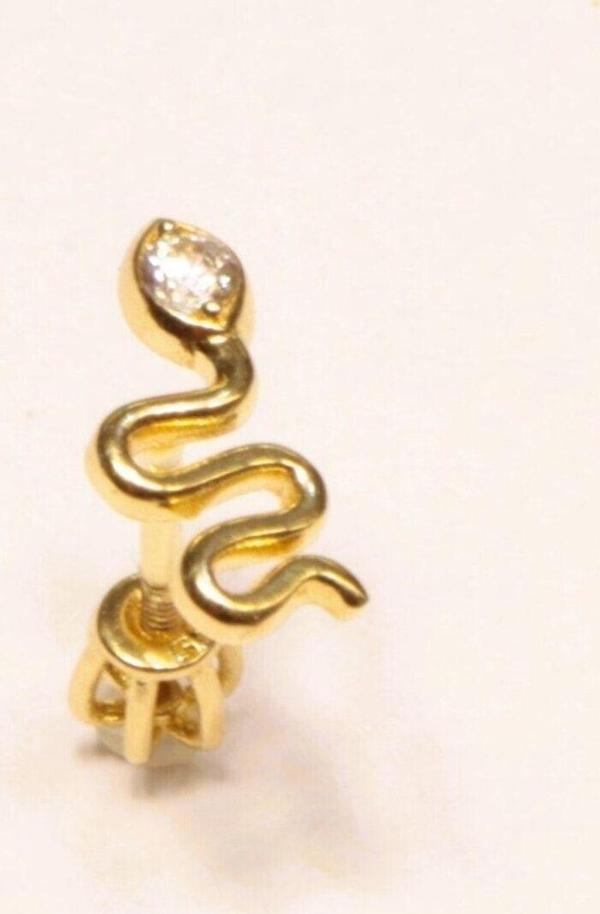 Hakan Güler Kuyumculuk 14 Ayar Altın Piercing Tragus Küpe - Image 1