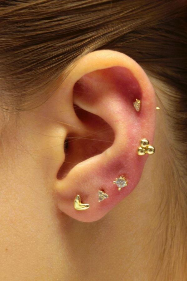 Hakan Güler Kuyumculuk 14 Ayar Altın Piercing Tragus Küpe - Image 1
