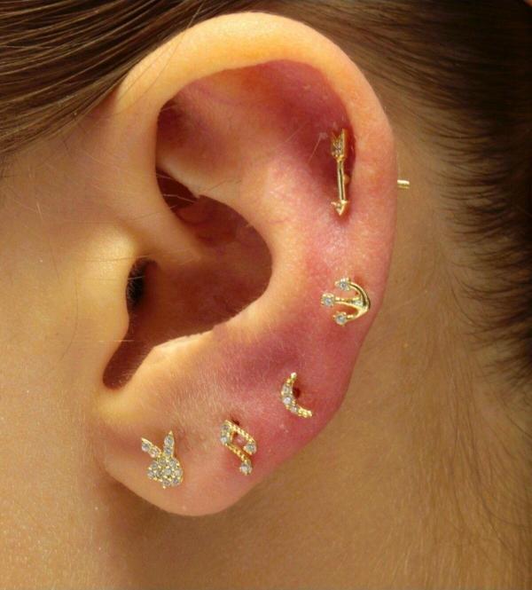 Hakan Güler Kuyumculuk 14 Ayar Altın Piercing Tragus Küpe - Image 1