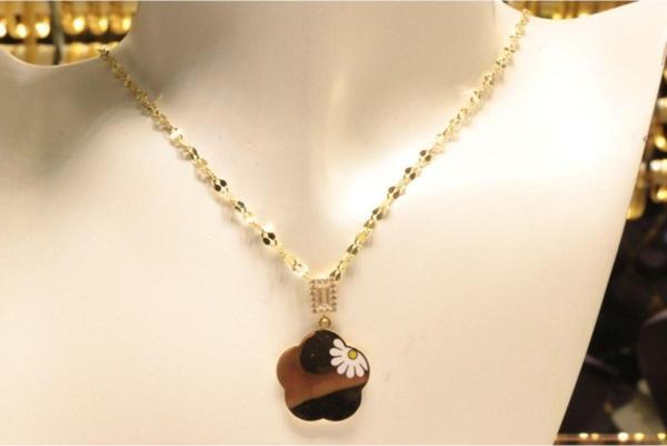 Güler Kuyumculuk Altın Aynalı Zincirli Plaka Kolye Ucu - Image 1