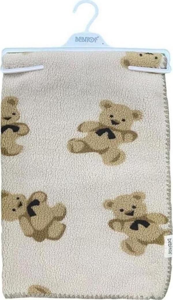 Bebitof Ayıcık Detaylı Wellsoft Bebek Battaniyesi - Image 1