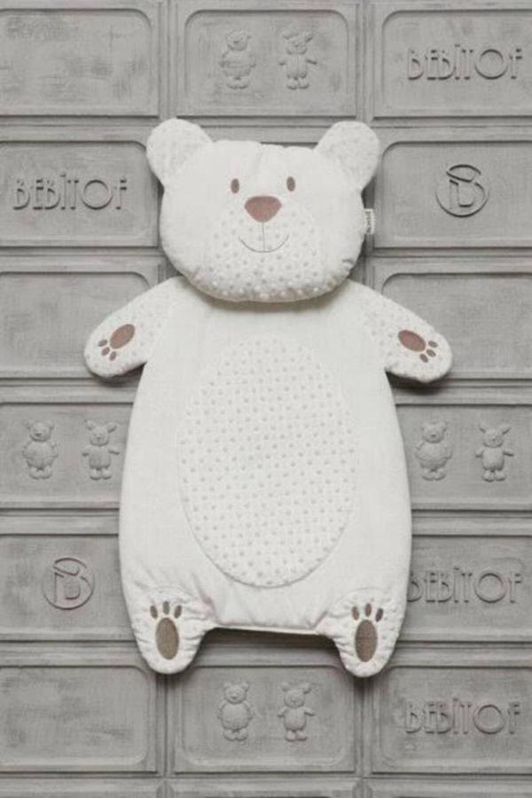 Bebitof Beyaz Ayıcık Figürlü Alt Açma Minderi - Image 1