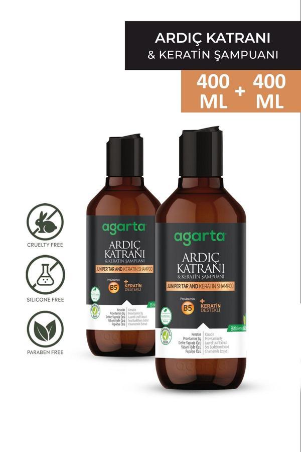 Agarta 2 Adet Doğal Ardıç Katranı Ve Keratin Saç Egzaması Şampuan 400 Ml - Image 1