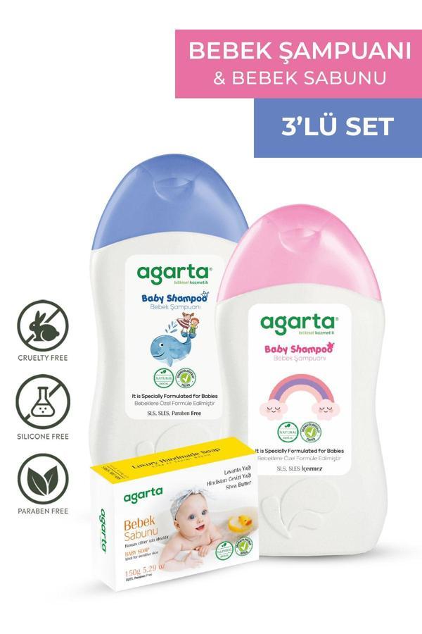 Agarta 2 Adet Doğal Erkek-Kız Çocuk Şampuanı 400 Ml Bebek Sabunu 150 Gr - Image 1