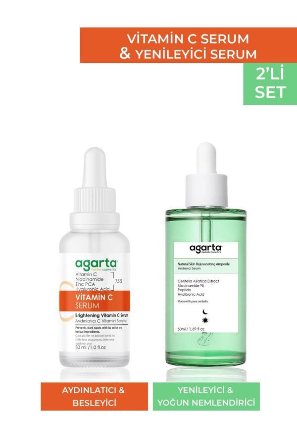 Agarta 2'Li Set C Vitamini Serum 30 Ml & Naturel Skin Rejuvanating Yenileyici Serum 50 Ml - Image 1