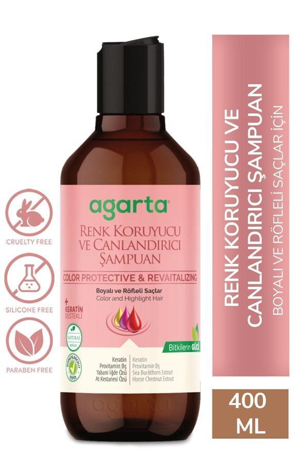 Agarta Boyalı Saçlar Için Renk Koruyucu Ve Canlandırıcı Tuzsuz Şampuan 400Ml - Image 1