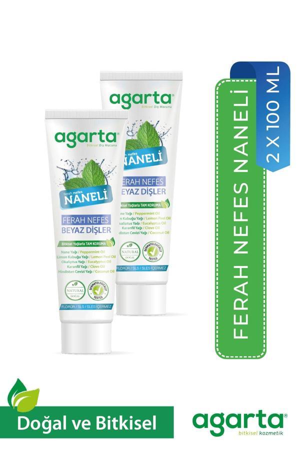 Agarta 2 Adet Doğal Yoğun Naneli Florürsüz Ferah Nefes Diş Macunu 100 Ml - Image 1