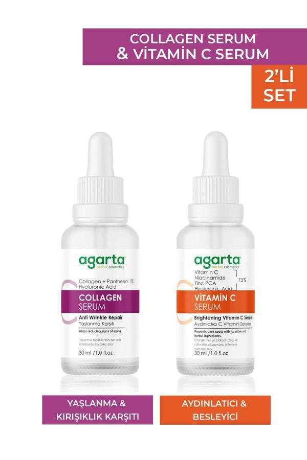 Agarta Aydınlatıcı Sıkılaştırıcı Ve Canlandırıcı Bakım Seti (Collagen Serum Vitamin C Serum) - Image 1