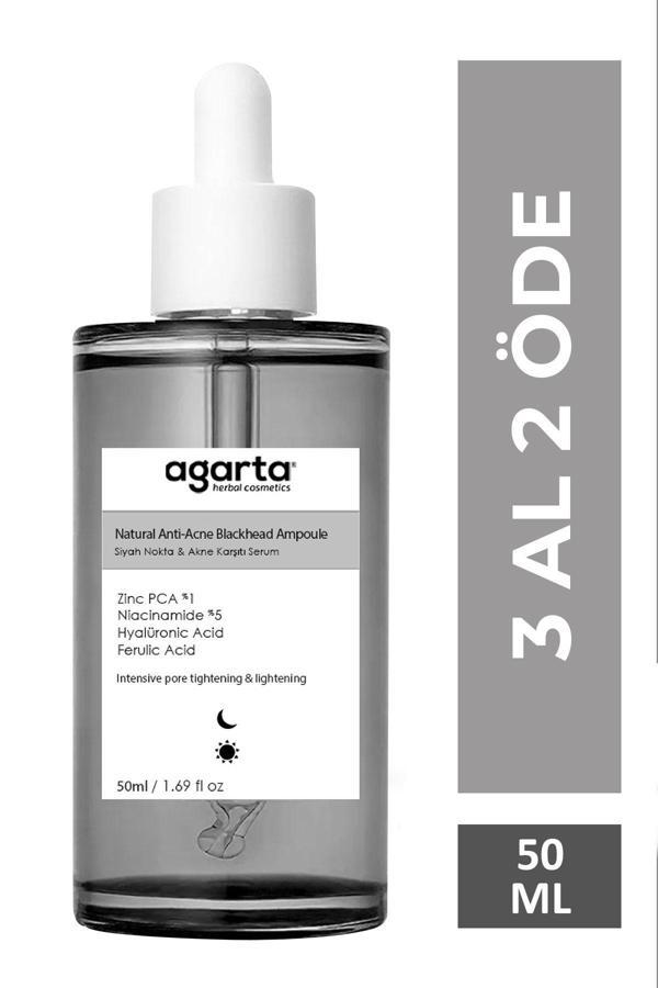Agarta Natural Anti-Acne Blachead Ampoule Siyah Nokta & Akne Karşıtı Serum 50 Ml - Image 1