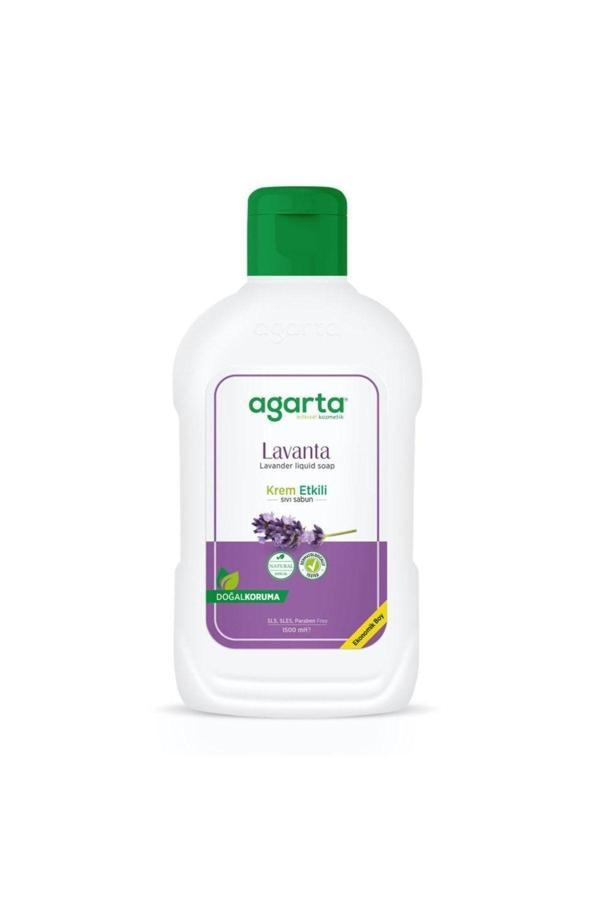 Agarta Doğal Krem Etkili Sıvı Sabun Lavanta 1500 Ml - Image 1