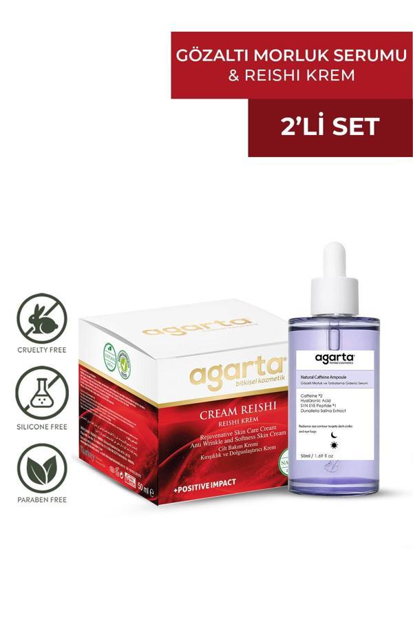 Agarta 2'Li Gece Bakım Seti Gözaltı Morluk Serumu 50 Ml & Reishi Krem 50 Ml - Image 1