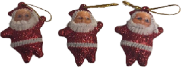 YILBAŞI AĞAÇ SÜSÜ NOELBABA 3'LÜ 5 CM - Image 1