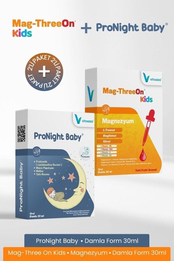Vitasso Çocuk Magnezyum Bebek Gaz Uyku Probiyotik 2'Li Paket - Image 1