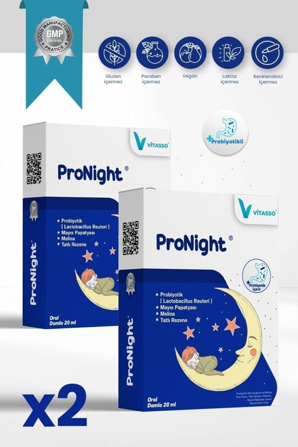 Vitasso Pronight Baby Bitkisel Bebek Çocuklar Için Probiyotik Içeren Gaz Ve Uyku Damlası 2'Li Paket - Image 1
