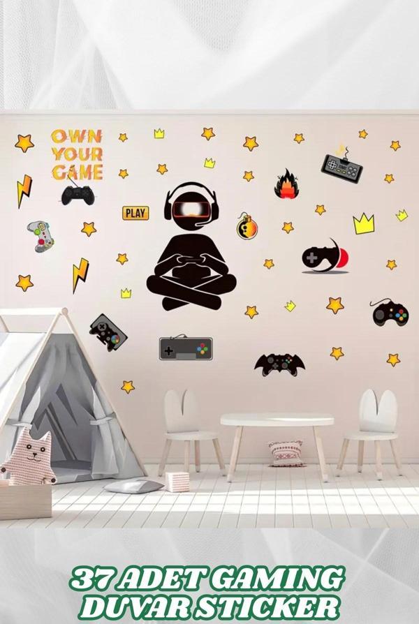 Gamer Oyuncu Odası Dekoratif Duvar Sticker Gaming Aksesuar Gamer Oyun Konsolu Duvar Sticker - Image 1