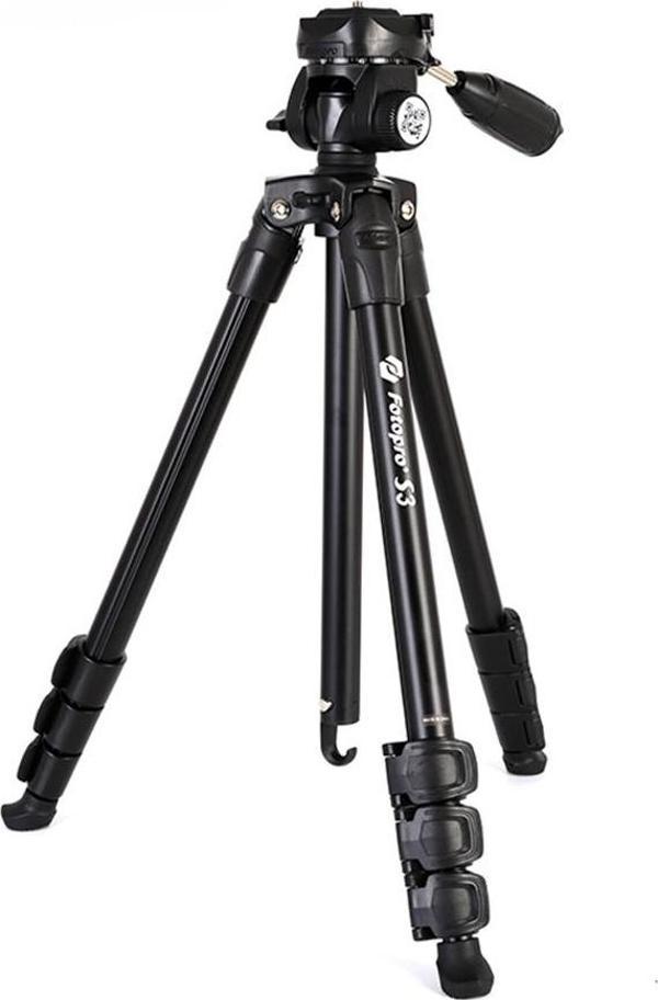 Fotopro S3 Foto-Video Tripod (Siyah) - Image 1