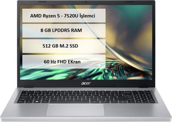 Acer Aspire 3 Ryzen 5 7520U 8GB 512GB SSD 15.6" FreeDos A315-24P-R42L - Image 1