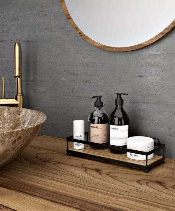 Banyo Düzenleyici Yapışkanlı Metal Banyo Rafı İkili Duş Rafı Organizer Şampuanlık Mat Siyah-GNRL180 - Image 1