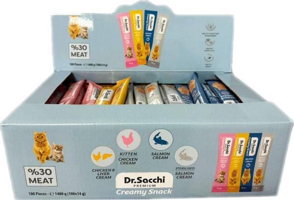 Dr.Sacchi Creamy Snack 14 Gr Karışık- 100'lü Kutu - Image 1