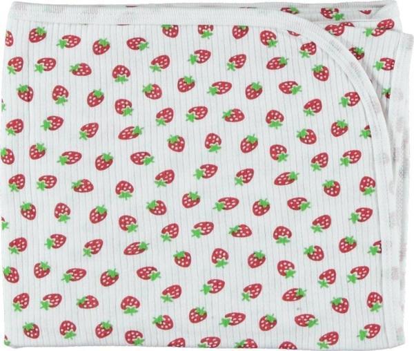 PAMUKLU KALİTELİ ÇİLEK DESENLİ MEVSİMLİK BEBEK BATTANİYE 80*90CM - Image 1