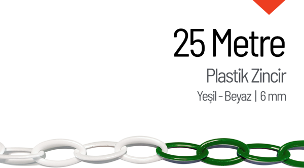 Plastik Zincir 6mm Yeşil-Beyaz 25 m - Image 1